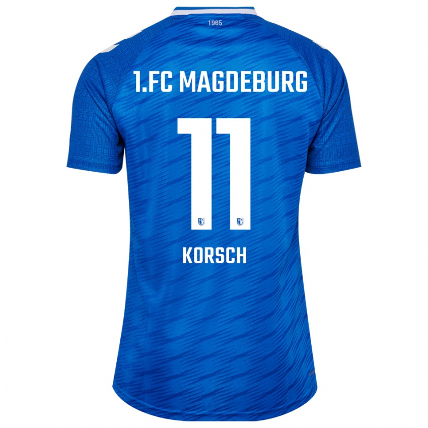 גברים Stefan Korsch #11 כחול לבן ג'רזי ביתית 2025/26 חולצה קצרה