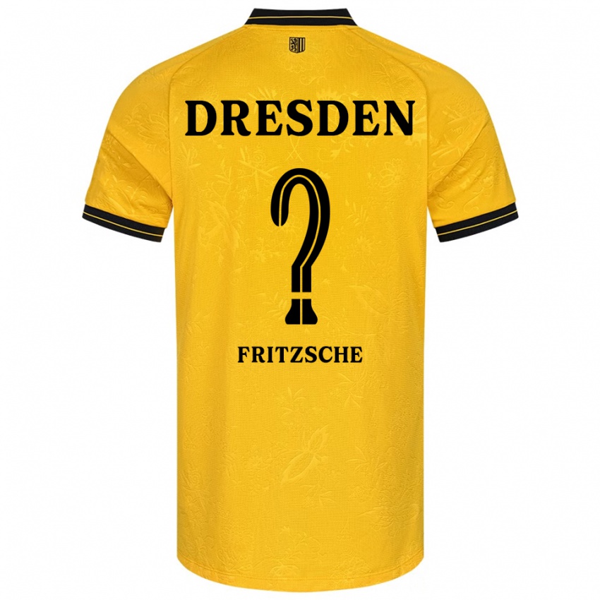 גברים Sarah Fritzsche #0 צהוב שחור ג'רזי ביתית 2025/26 חולצה קצרה