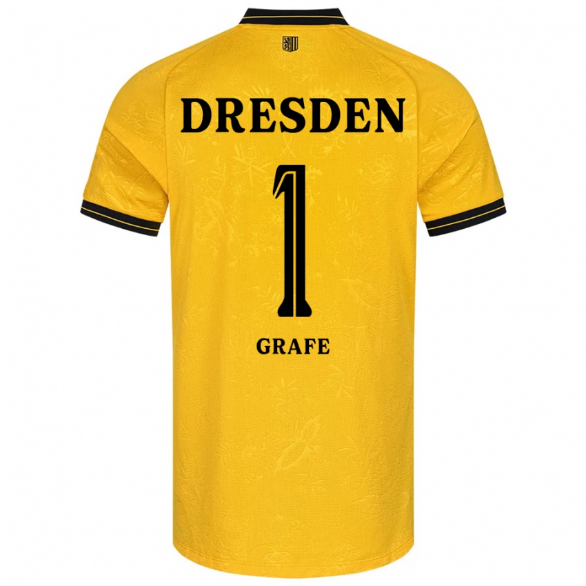 גברים מרלון גרפה #1 צהוב שחור ג'רזי ביתית 2025/26 חולצה קצרה