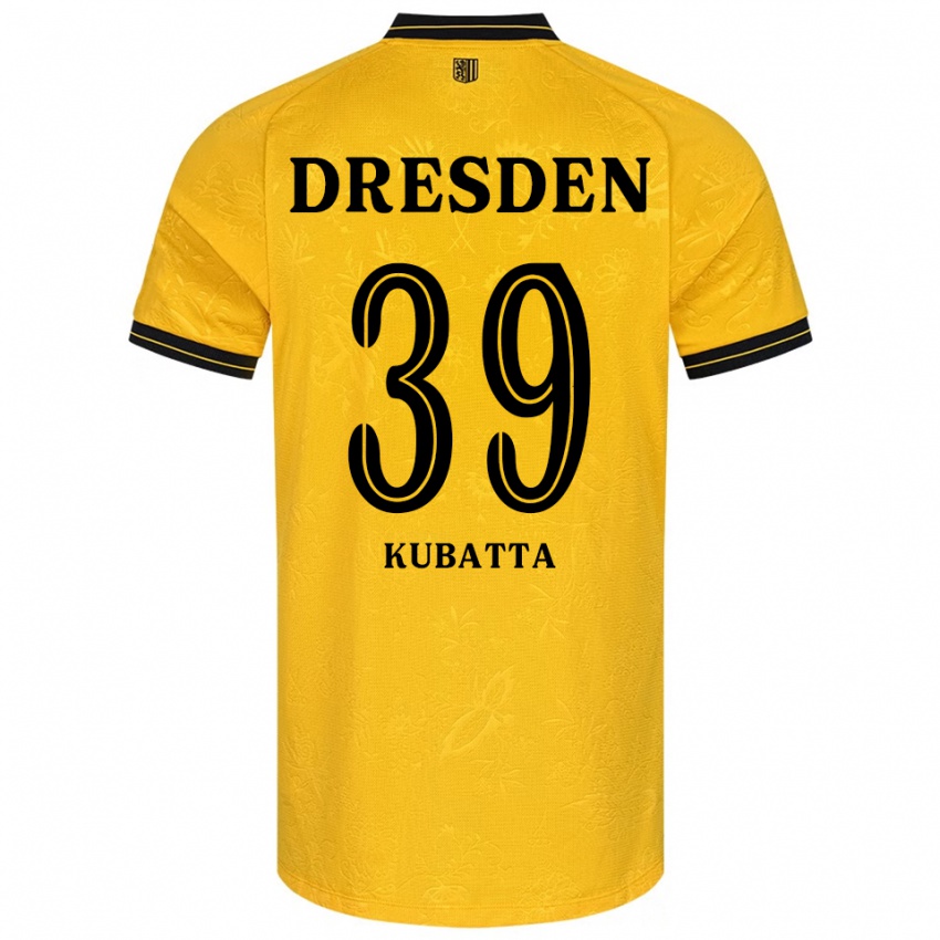 גברים David Kubatta #39 צהוב שחור ג'רזי ביתית 2025/26 חולצה קצרה