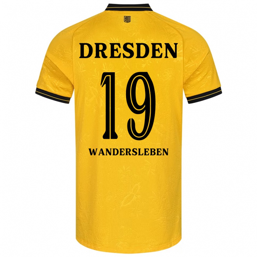 גברים Arian-Rayan Wandersleben #19 צהוב שחור ג'רזי ביתית 2025/26 חולצה קצרה