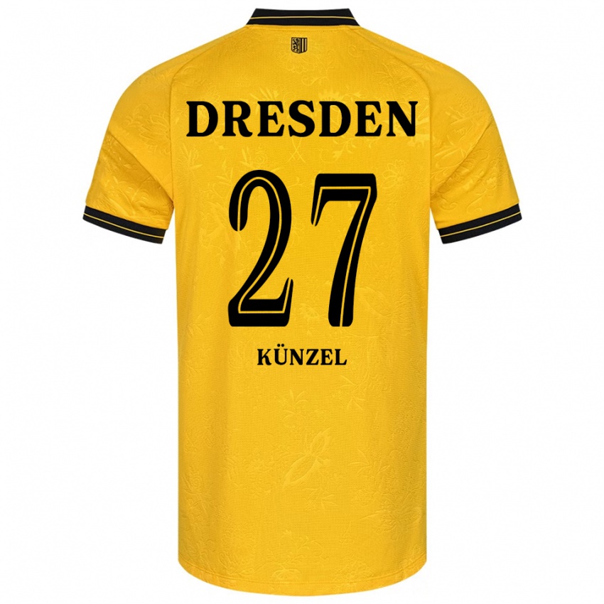 גברים Nico Künzel #27 צהוב שחור ג'רזי ביתית 2025/26 חולצה קצרה