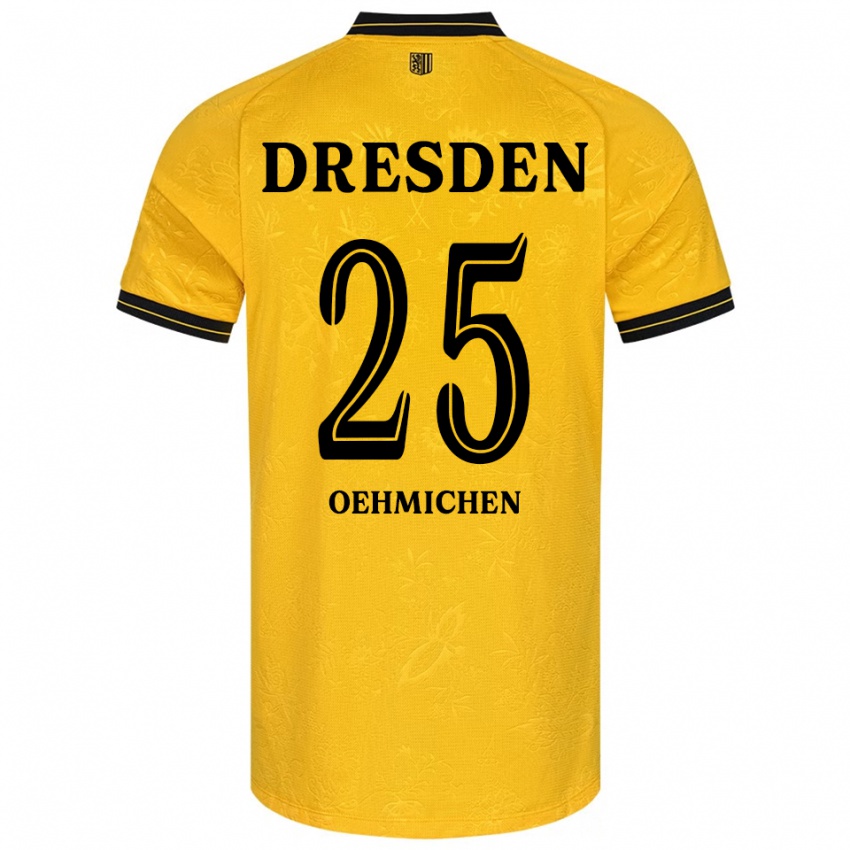 גברים Jonas Oehmichen #25 צהוב שחור ג'רזי ביתית 2025/26 חולצה קצרה