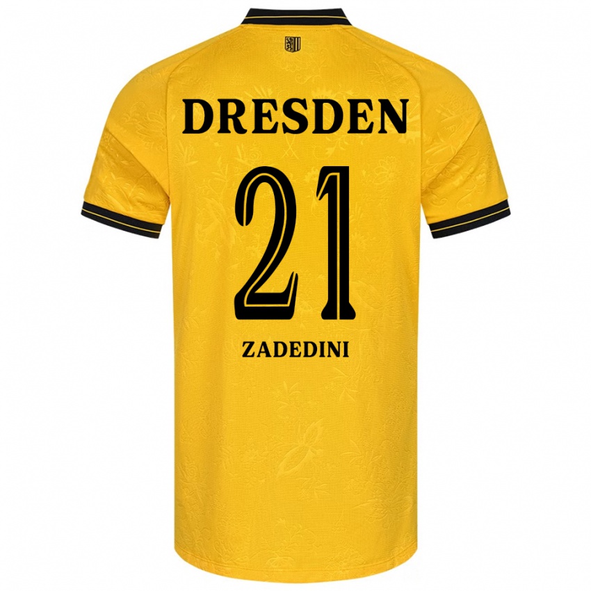 גברים Skerd Zadedini #21 צהוב שחור ג'רזי ביתית 2025/26 חולצה קצרה