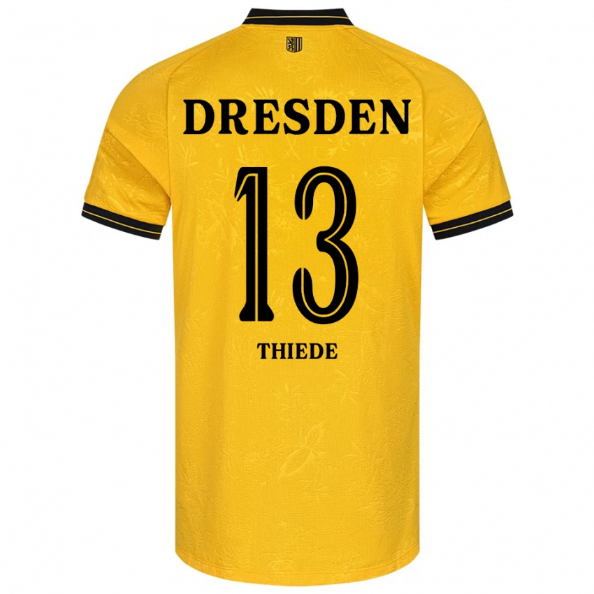 גברים Tristan Thiede #13 צהוב שחור ג'רזי ביתית 2025/26 חולצה קצרה