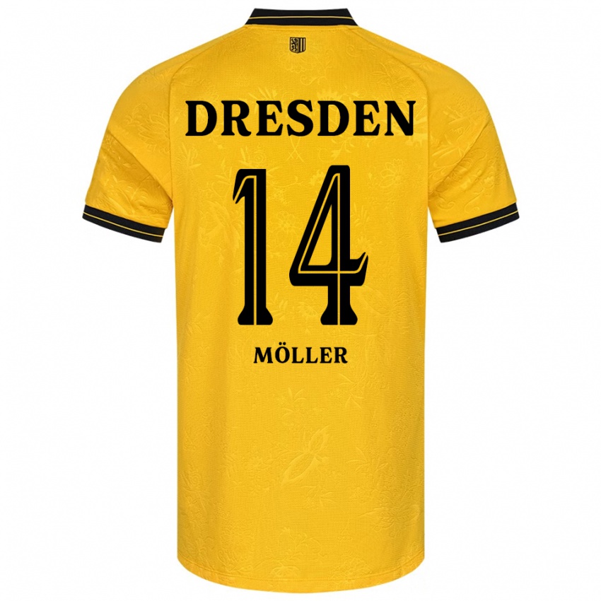 גברים Gustav Möller #14 צהוב שחור ג'רזי ביתית 2025/26 חולצה קצרה