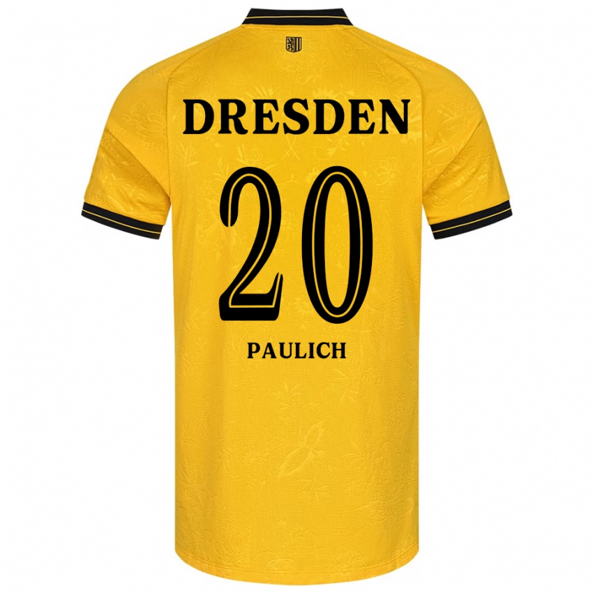 גברים מוריס פאוליך #20 צהוב שחור ג'רזי ביתית 2025/26 חולצה קצרה