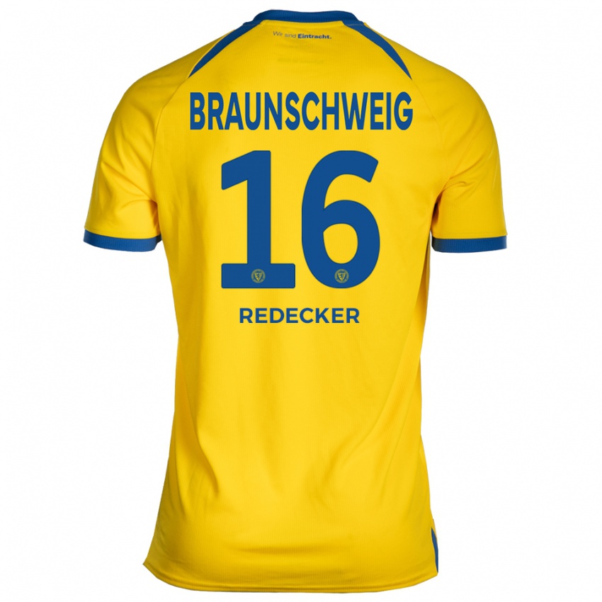 גברים באסטיאן רדקר #16 צהוב כחול ג'רזי ביתית 2025/26 חולצה קצרה