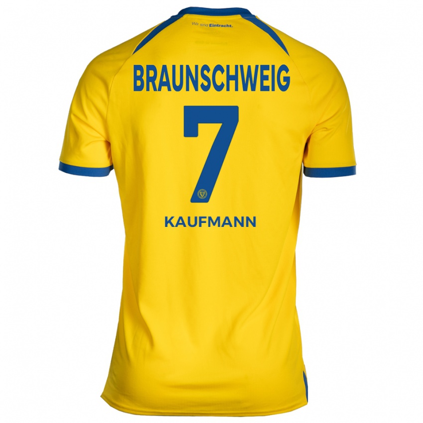 גברים פאביו קאופמן #7 צהוב כחול ג'רזי ביתית 2025/26 חולצה קצרה