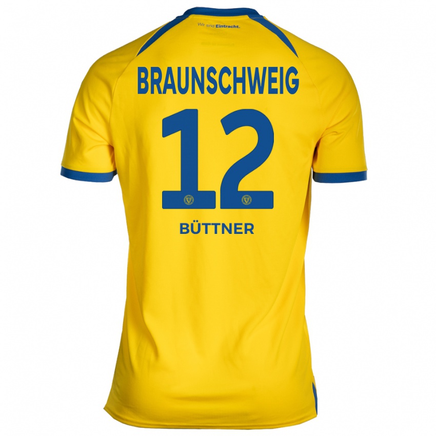 גברים Patrick Büttner #12 צהוב כחול ג'רזי ביתית 2025/26 חולצה קצרה