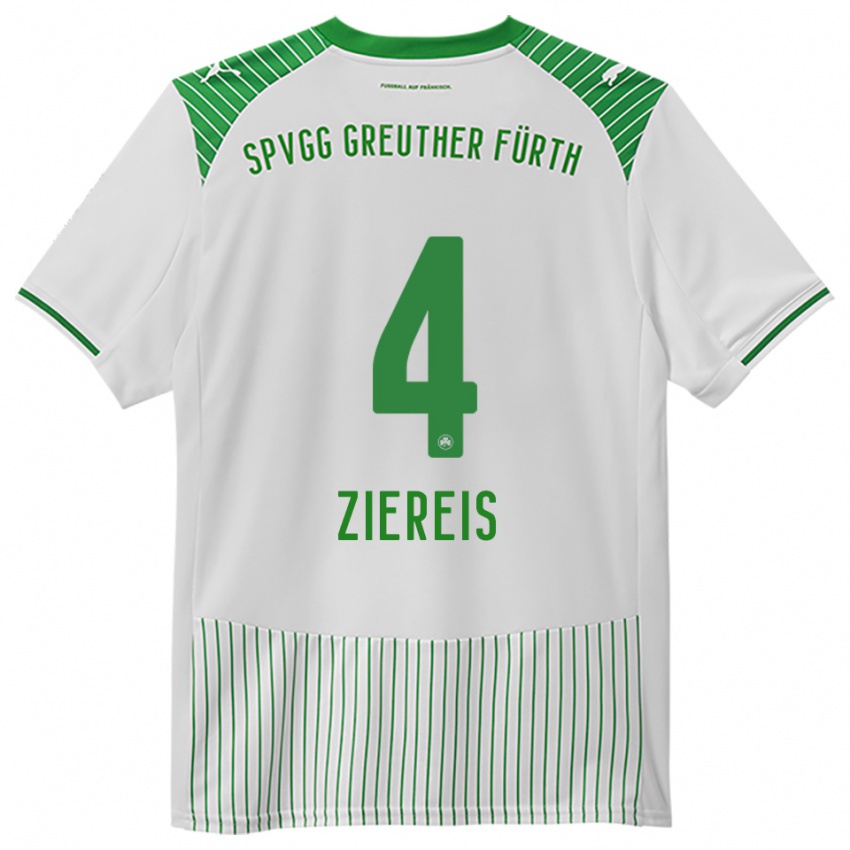 גברים פיליפ ציראייס #4 לבן ירוק ג'רזי ביתית 2025/26 חולצה קצרה