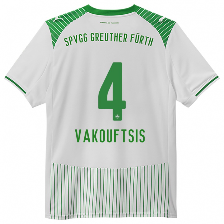 גברים Nikolaos Vakouftsis #4 לבן ירוק ג'רזי ביתית 2025/26 חולצה קצרה