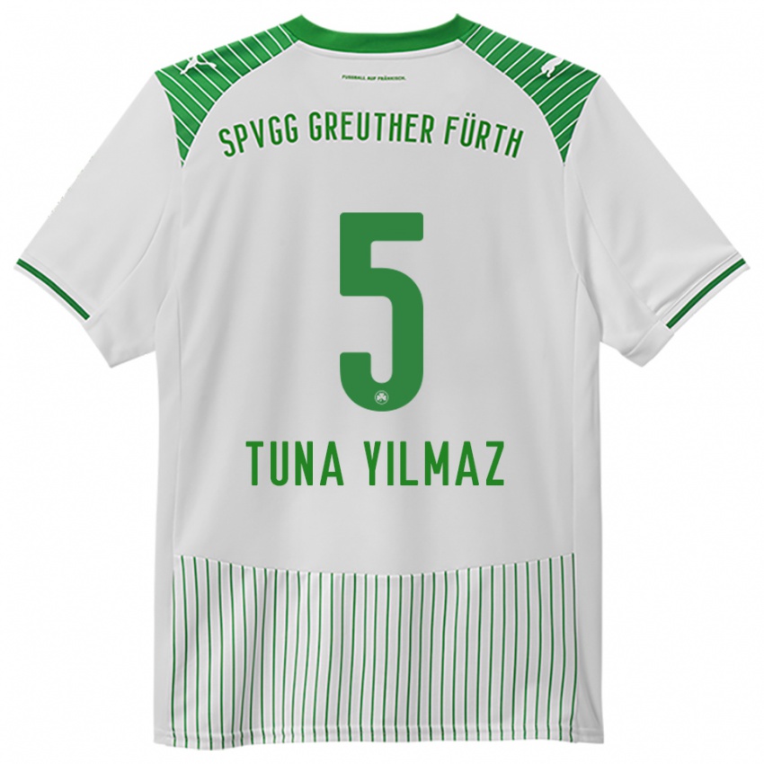 גברים Tuna Yilmaz #5 לבן ירוק ג'רזי ביתית 2025/26 חולצה קצרה
