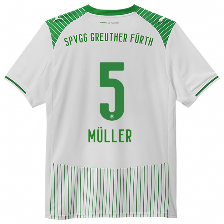 גברים Linus Müller #5 לבן ירוק ג'רזי ביתית 2025/26 חולצה קצרה