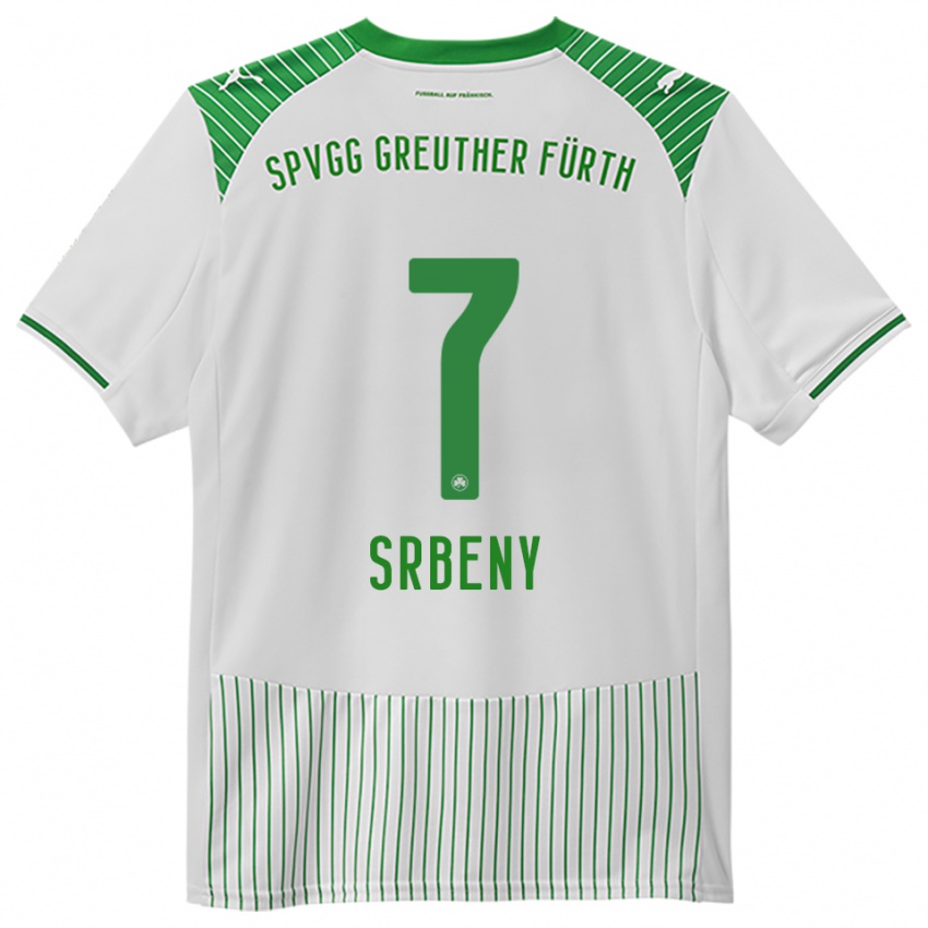 גברים דניס סרבני #7 לבן ירוק ג'רזי ביתית 2025/26 חולצה קצרה