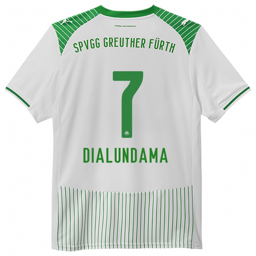גברים Emmanuel Dialundama #7 לבן ירוק ג'רזי ביתית 2025/26 חולצה קצרה