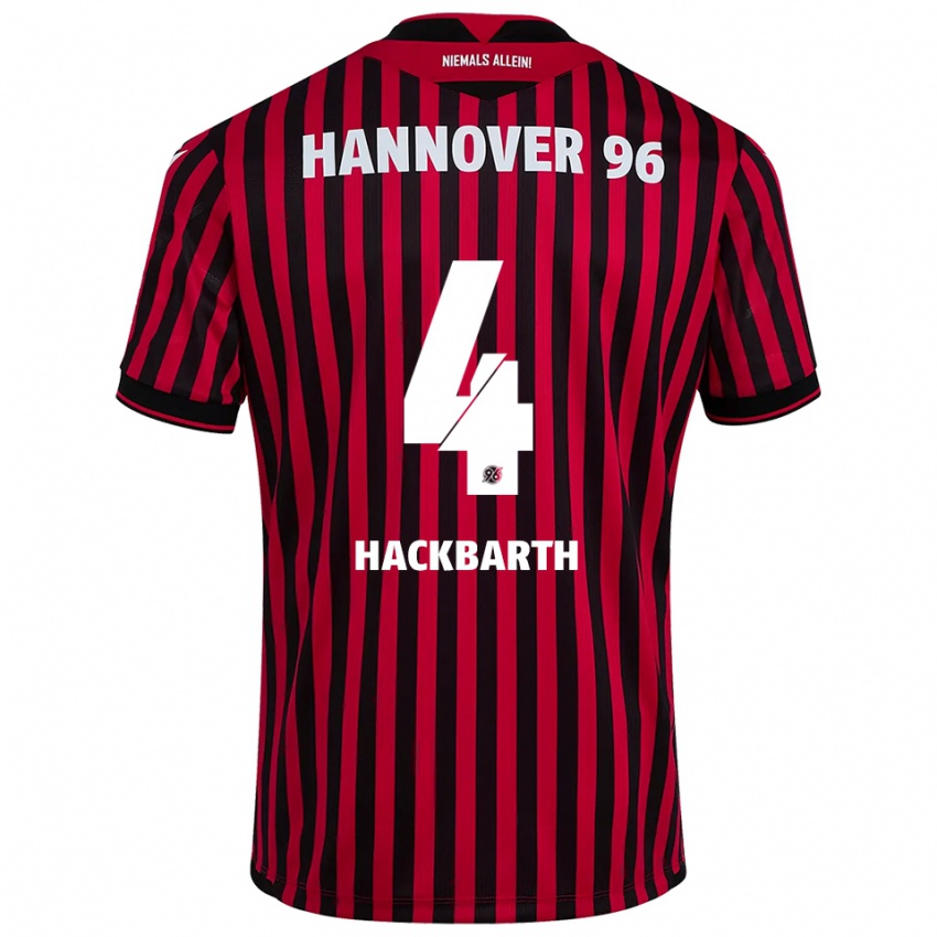 גברים Celina Hackbarth #4 אדום שחור ג'רזי ביתית 2025/26 חולצה קצרה
