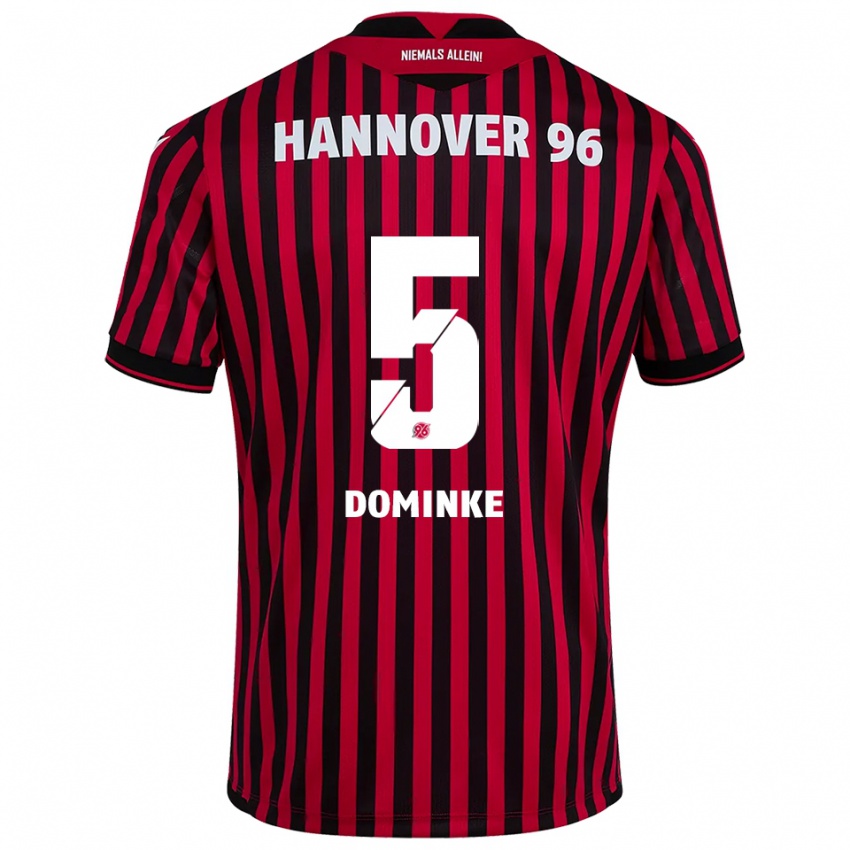 גברים Lukas Dominke #5 אדום שחור ג'רזי ביתית 2025/26 חולצה קצרה