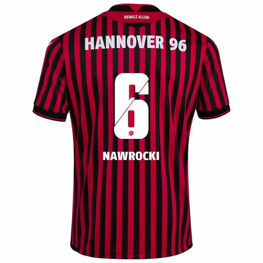 גברים מייק נאוורוצקי #6 אדום שחור ג'רזי ביתית 2025/26 חולצה קצרה