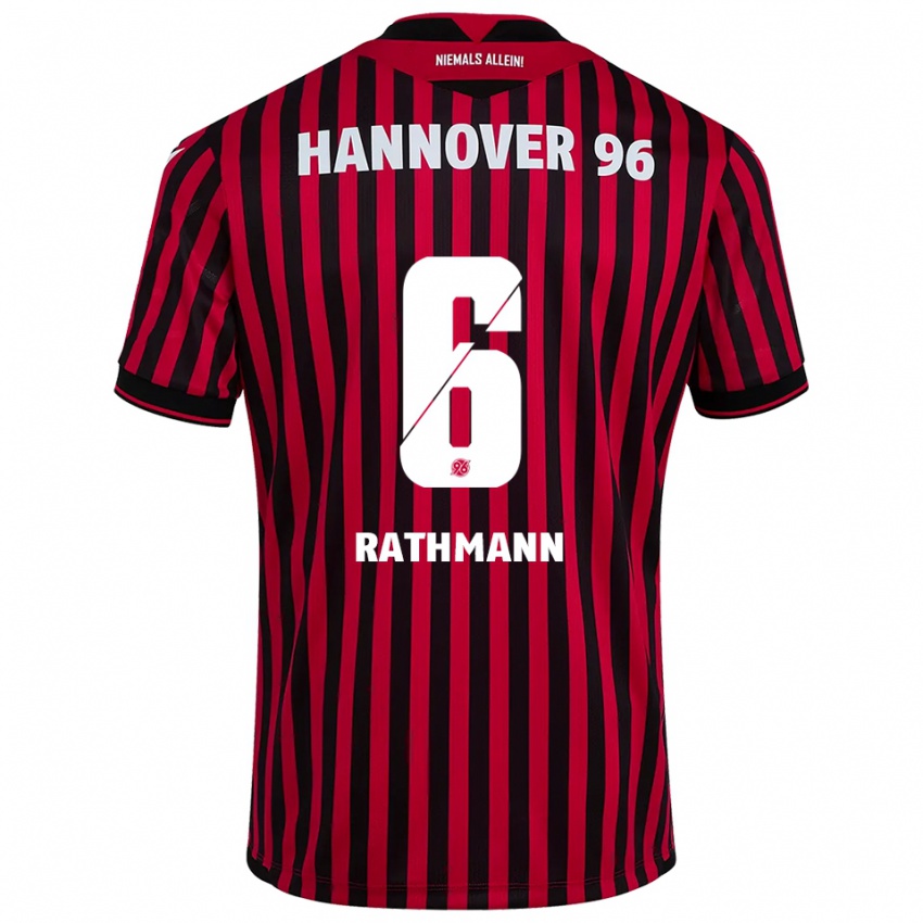 גברים Lena Rathmann #6 אדום שחור ג'רזי ביתית 2025/26 חולצה קצרה