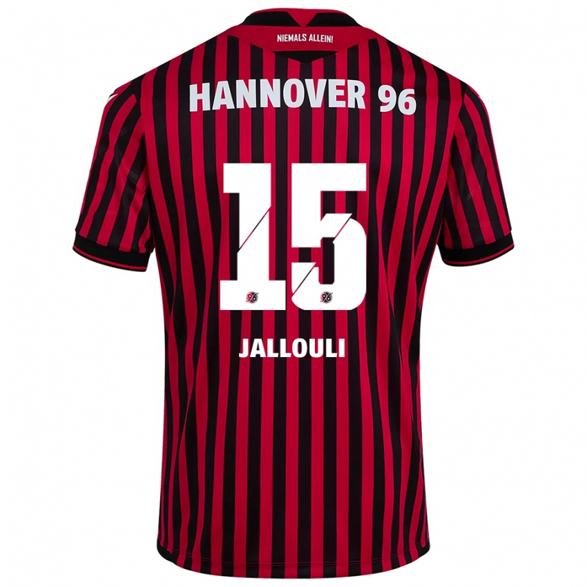 גברים Marouan Jallouli #15 אדום שחור ג'רזי ביתית 2025/26 חולצה קצרה