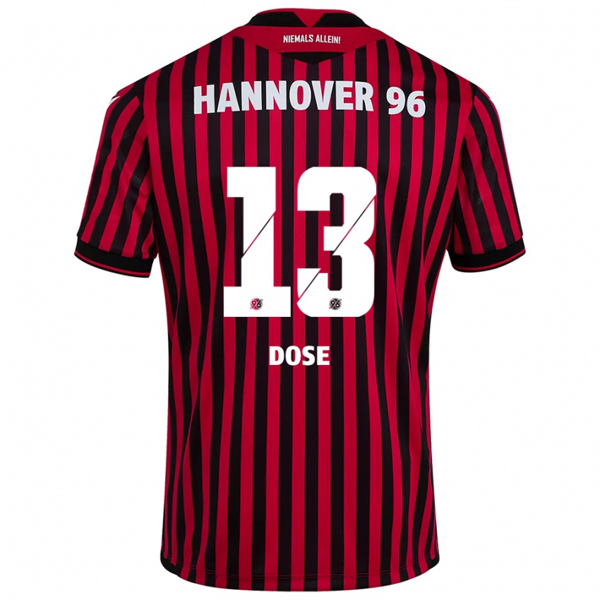 גברים Julia Dose #13 אדום שחור ג'רזי ביתית 2025/26 חולצה קצרה