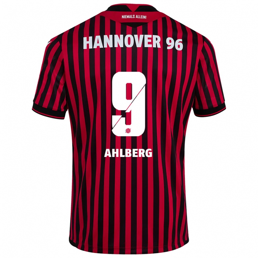 גברים קווין אהלברג #9 אדום שחור ג'רזי ביתית 2025/26 חולצה קצרה