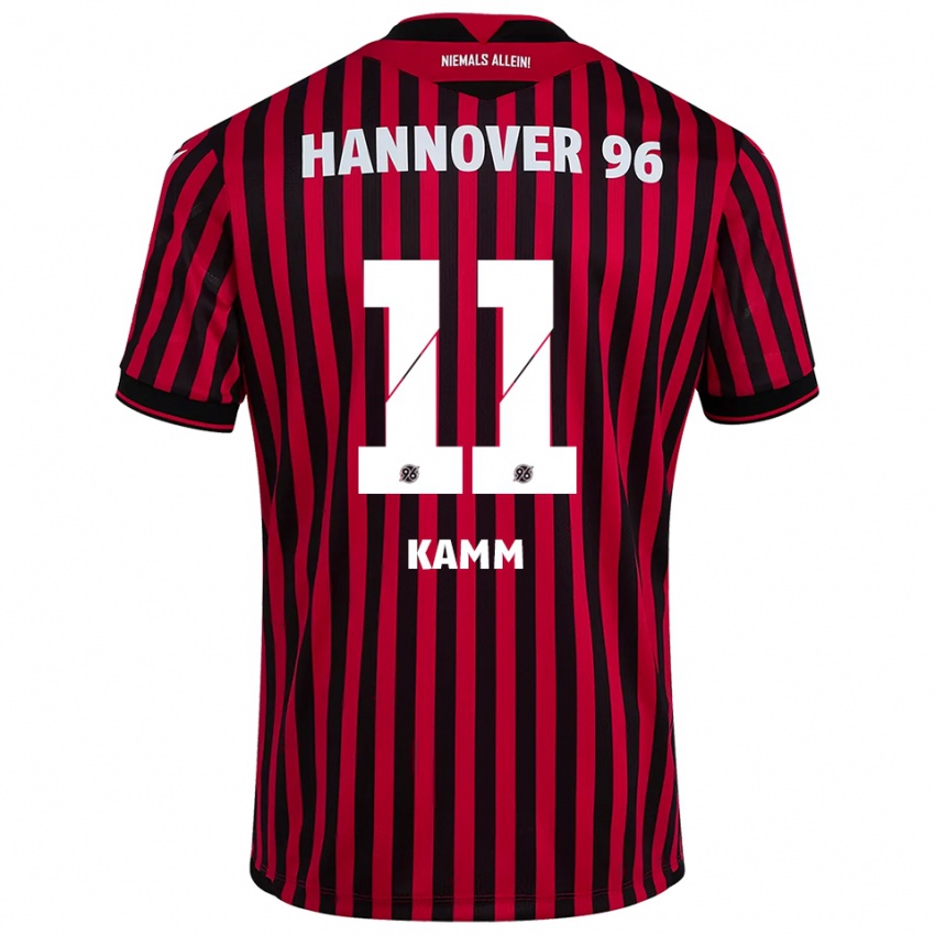 גברים Jannis Kamm #11 אדום שחור ג'רזי ביתית 2025/26 חולצה קצרה