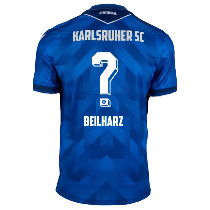 גברים Charlotte Beilharz #0 כחול לבן ג'רזי ביתית 2025/26 חולצה קצרה