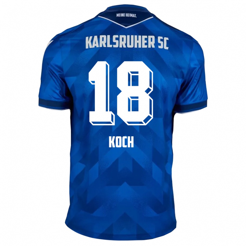 גברים אקי קוך #18 כחול לבן ג'רזי ביתית 2025/26 חולצה קצרה
