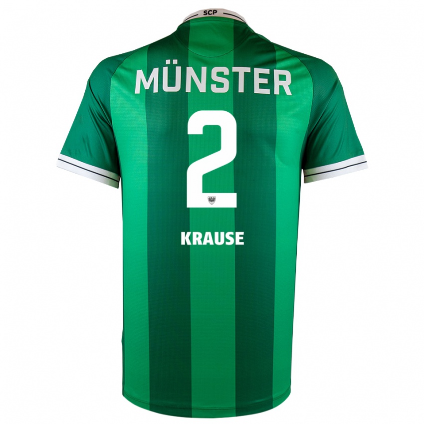 גברים Moritz Krause #2 ירוק לבן ג'רזי ביתית 2025/26 חולצה קצרה