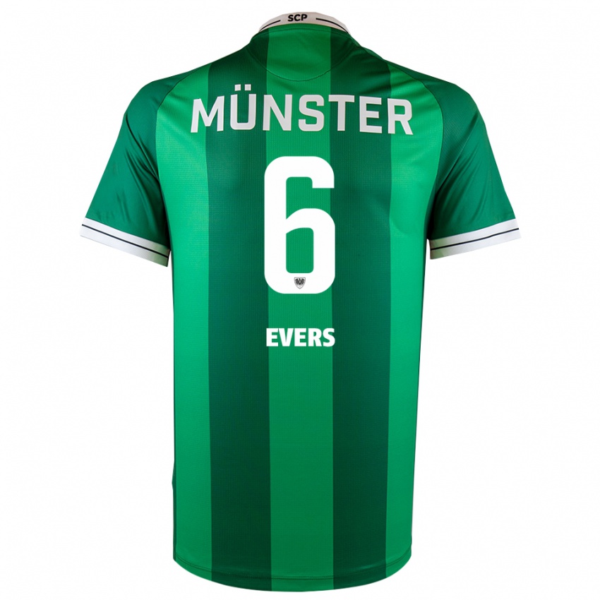 גברים Benjamin Evers #6 ירוק לבן ג'רזי ביתית 2025/26 חולצה קצרה