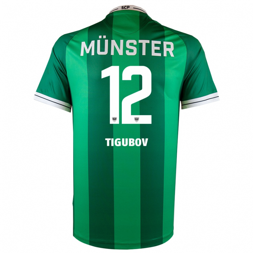 גברים Adrian Tigubov #12 ירוק לבן ג'רזי ביתית 2025/26 חולצה קצרה