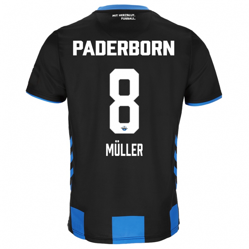 גברים Carlos Müller #8 שחור כחול ג'רזי ביתית 2025/26 חולצה קצרה