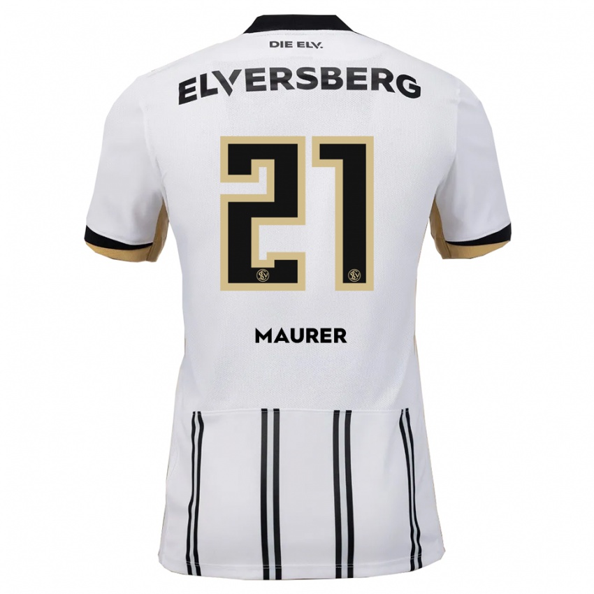 גברים Kine Maurer #21 לבן שחור ג'רזי ביתית 2025/26 חולצה קצרה