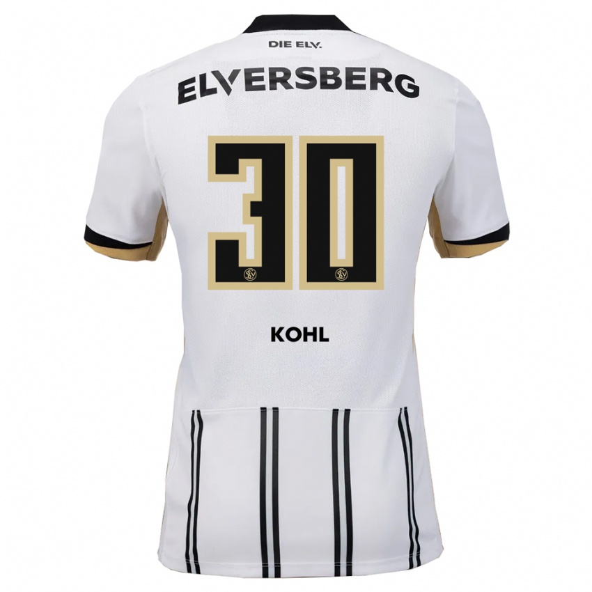 גברים Florian Kohl #30 לבן שחור ג'רזי ביתית 2025/26 חולצה קצרה