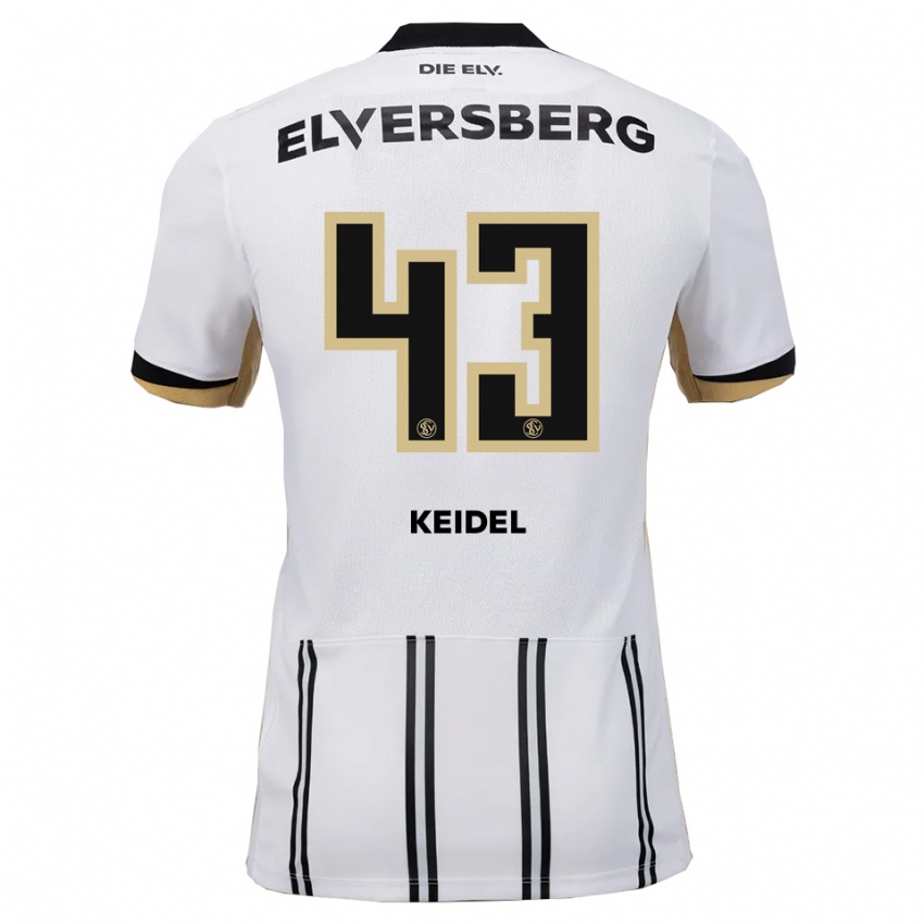 גברים פליקס קיידל #43 לבן שחור ג'רזי ביתית 2025/26 חולצה קצרה