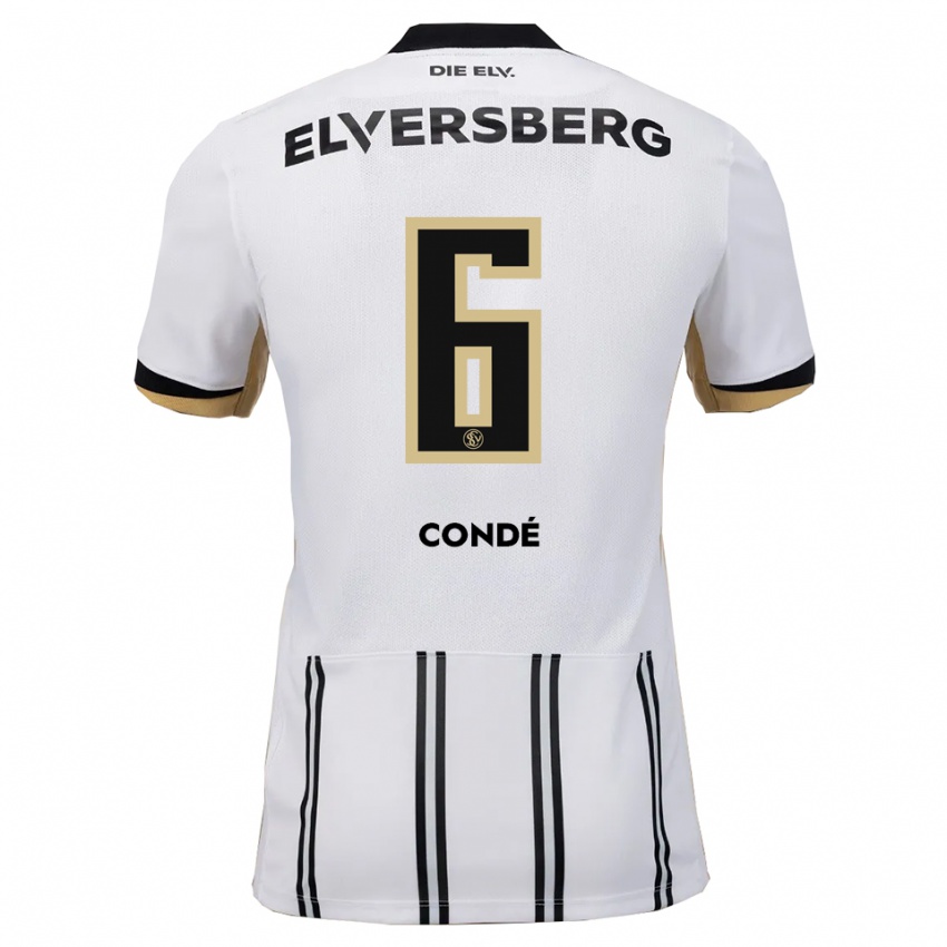 גברים עמארה קונדה #6 לבן שחור ג'רזי ביתית 2025/26 חולצה קצרה