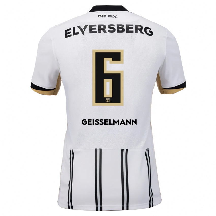 גברים Emil Geißelmann #6 לבן שחור ג'רזי ביתית 2025/26 חולצה קצרה