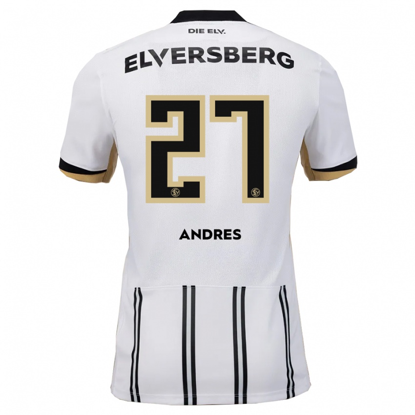 גברים אליסה אנדרס #27 לבן שחור ג'רזי ביתית 2025/26 חולצה קצרה