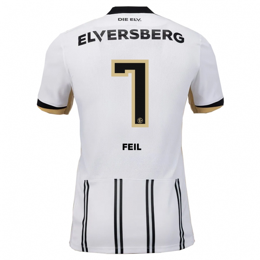 גברים מנואל פייל #7 לבן שחור ג'רזי ביתית 2025/26 חולצה קצרה