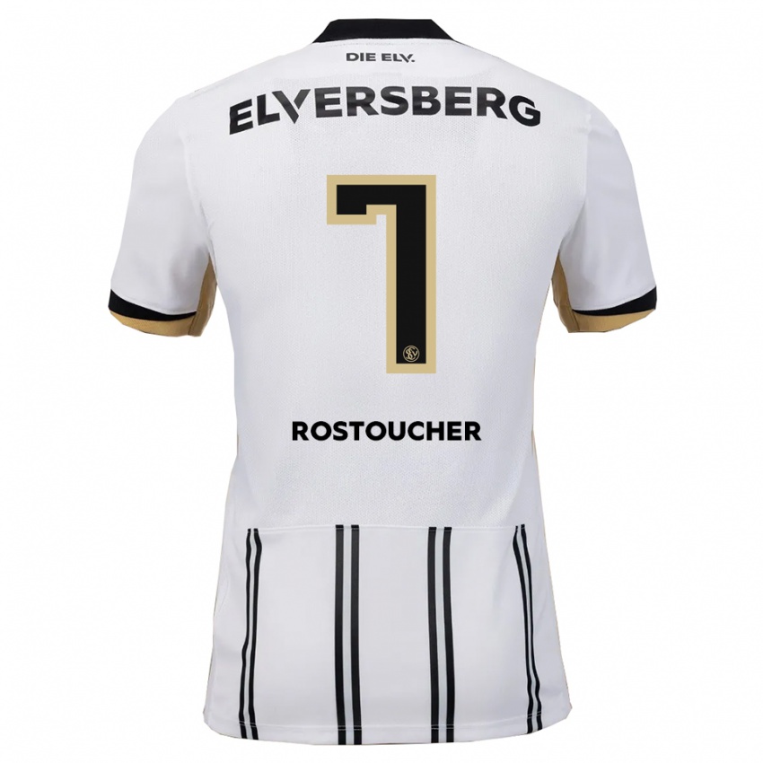 גברים Dorian Rostoucher #7 לבן שחור ג'רזי ביתית 2025/26 חולצה קצרה