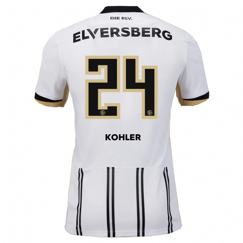 גברים Lukas Kohler #24 לבן שחור ג'רזי ביתית 2025/26 חולצה קצרה