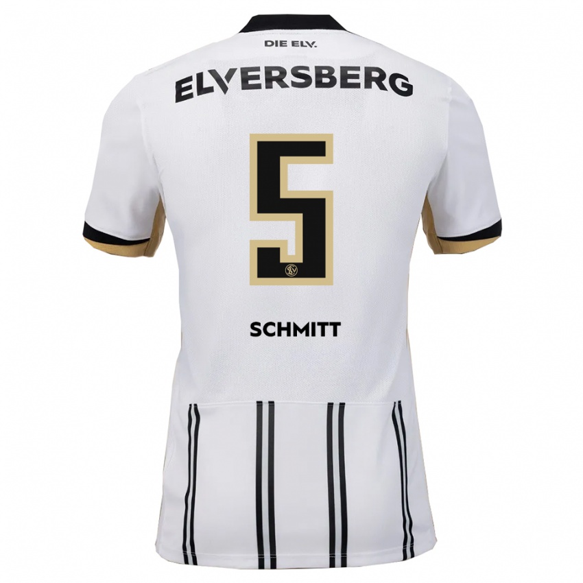 גברים Leon Schmitt #5 לבן שחור ג'רזי ביתית 2025/26 חולצה קצרה