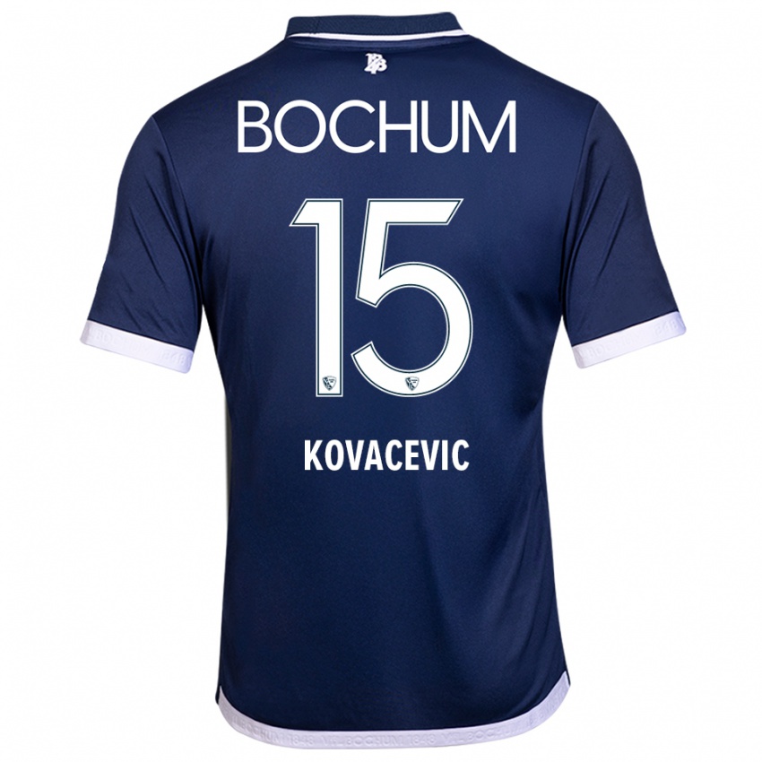 גברים Elhan Kovacevic #15 כחול נייבי לבן ג'רזי ביתית 2025/26 חולצה קצרה