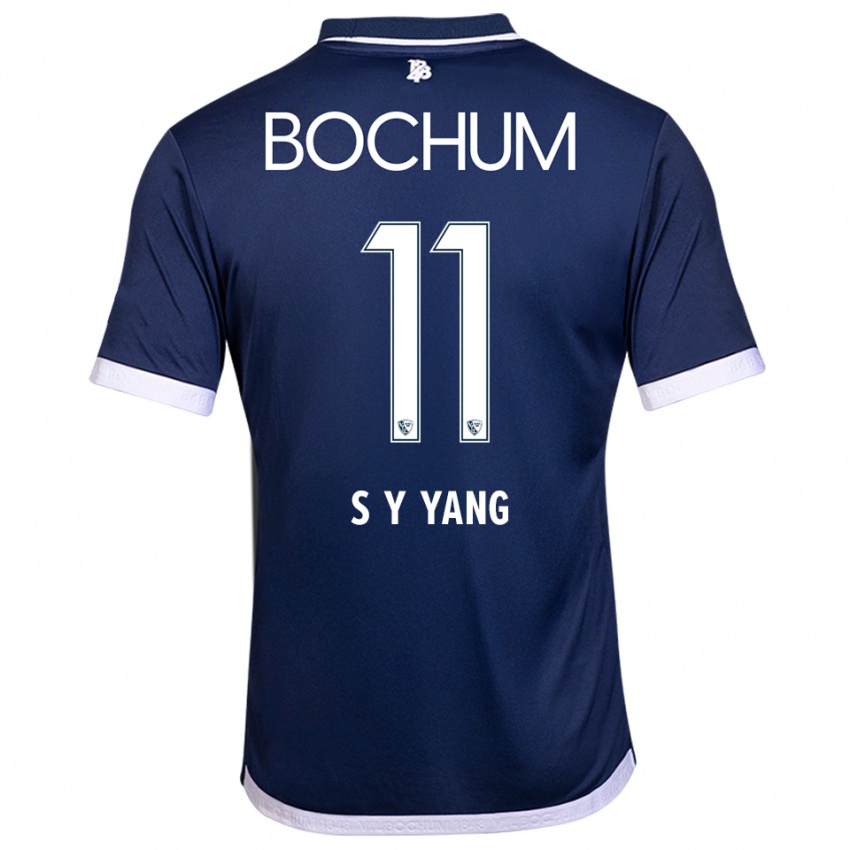 גברים סי-יאונג יאנג #11 כחול נייבי לבן ג'רזי ביתית 2025/26 חולצה קצרה