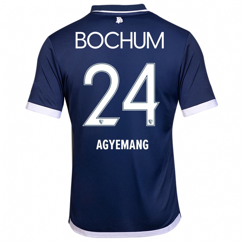 גברים Donovan Agyemang #24 כחול נייבי לבן ג'רזי ביתית 2025/26 חולצה קצרה