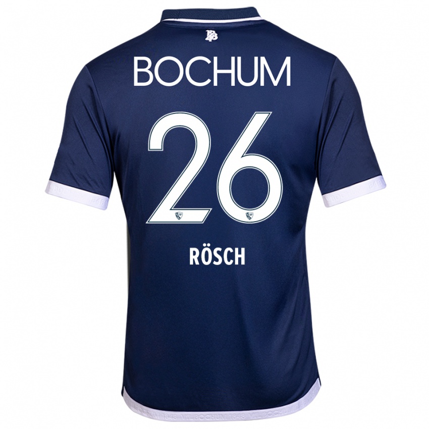 גברים רומריו רוש #26 כחול נייבי לבן ג'רזי ביתית 2025/26 חולצה קצרה