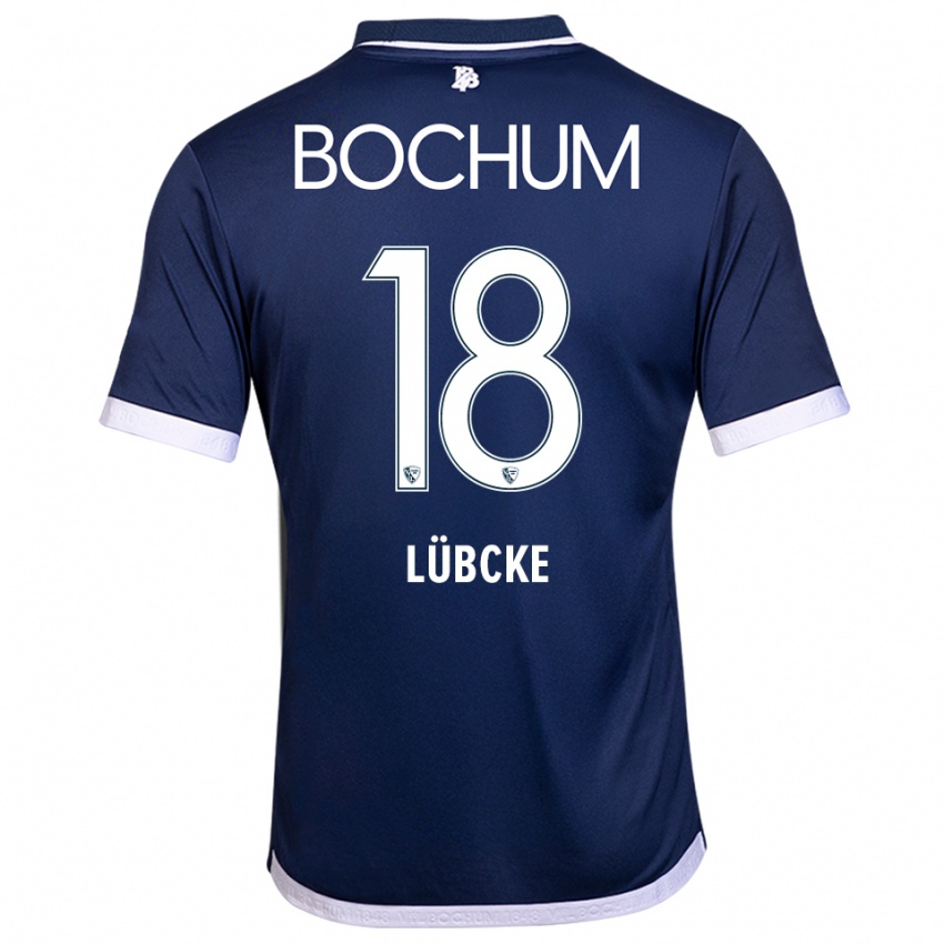 גברים ניקלס לובקה #18 כחול נייבי לבן ג'רזי ביתית 2025/26 חולצה קצרה