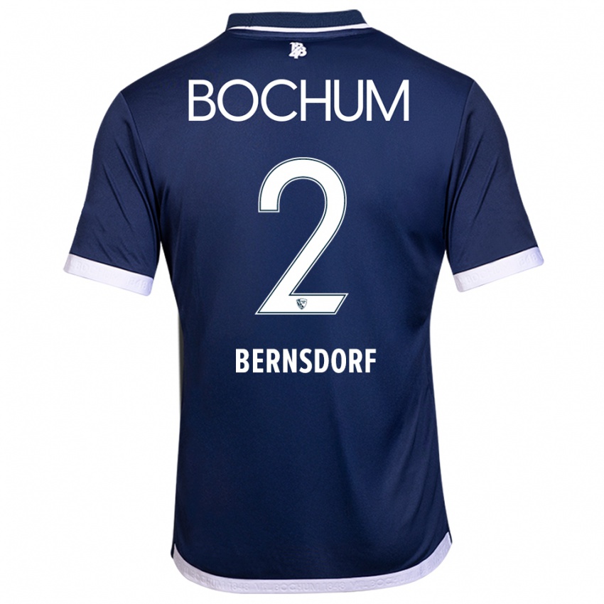 גברים לוקה לאון ברנסדורף #2 כחול נייבי לבן ג'רזי ביתית 2025/26 חולצה קצרה